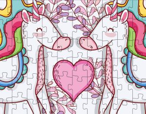 Unicorn Kisses Puzzle ~ Kids Puzzles